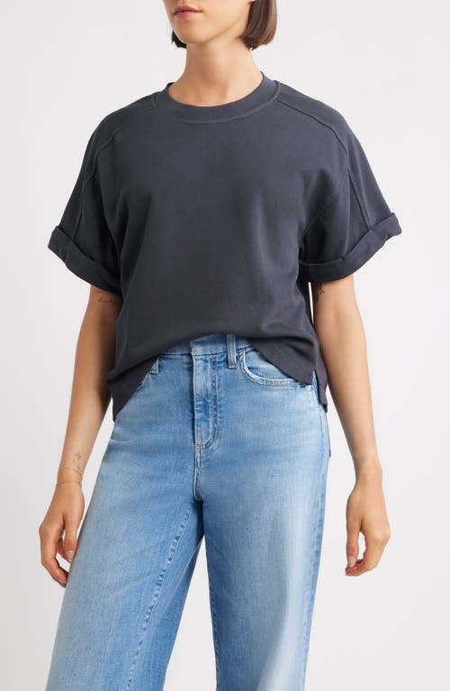 CITY BLUES Brie Boxy Short Sleeve Sweatshirt in Black  product