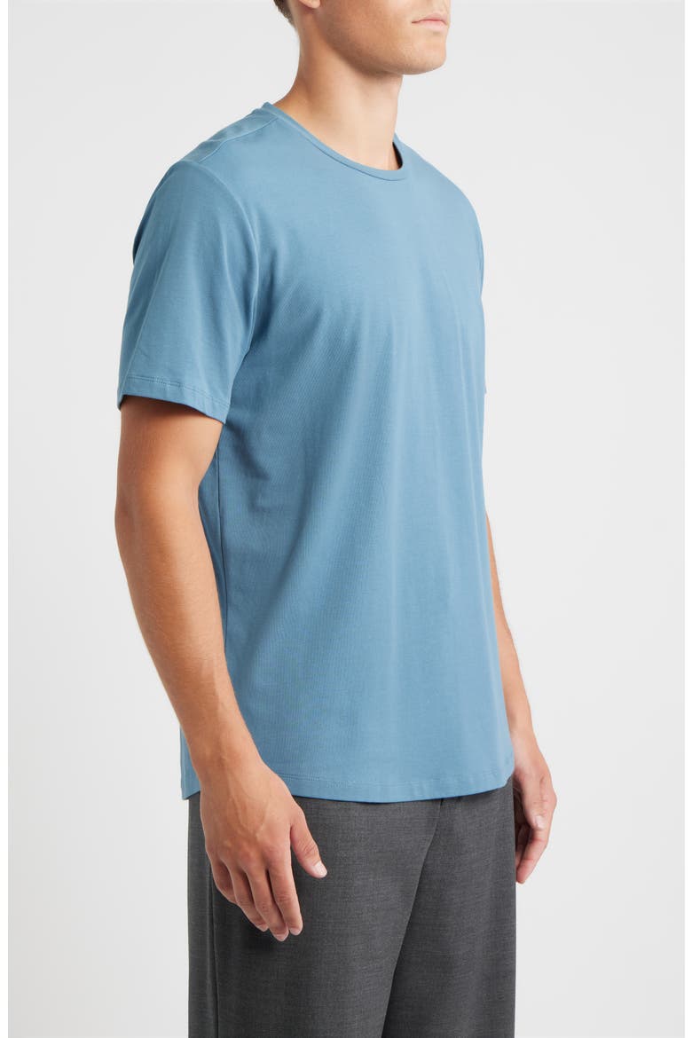 Crewneck Stretch Cotton T-Shirt, Alternate, color, BLUE OCEANVIEW
