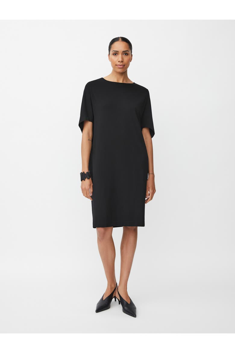 MaNattie Loose Fit Short Sleeve Dress, Main, color, Black