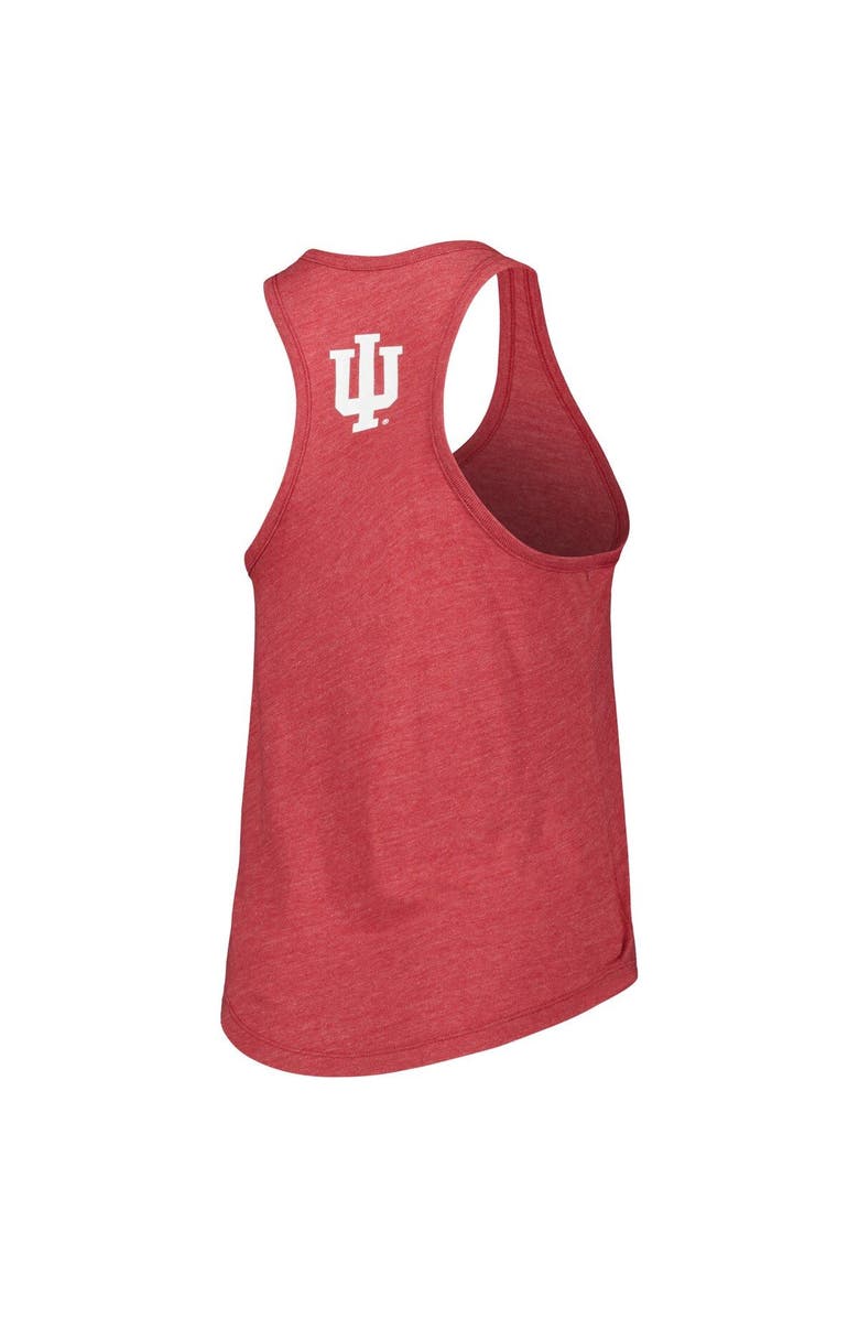 LEAGUE COLLEGIATE WEAR Women's League Collegiate Wear Heather Crimson Indiana Hoosiers Two-Hit Intramural Tri-Blend Scoop Neck Racerback Tank Top, Alternate, color, Crimson