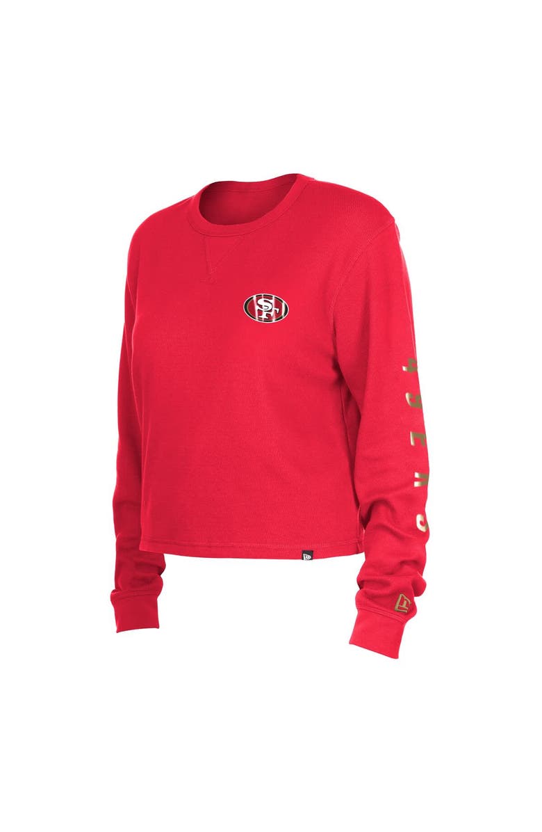 New Era Women's New Era Scarlet San Francisco 49ers Thermal Crop Long Sleeve T-Shirt, Alternate, color, Scarlet