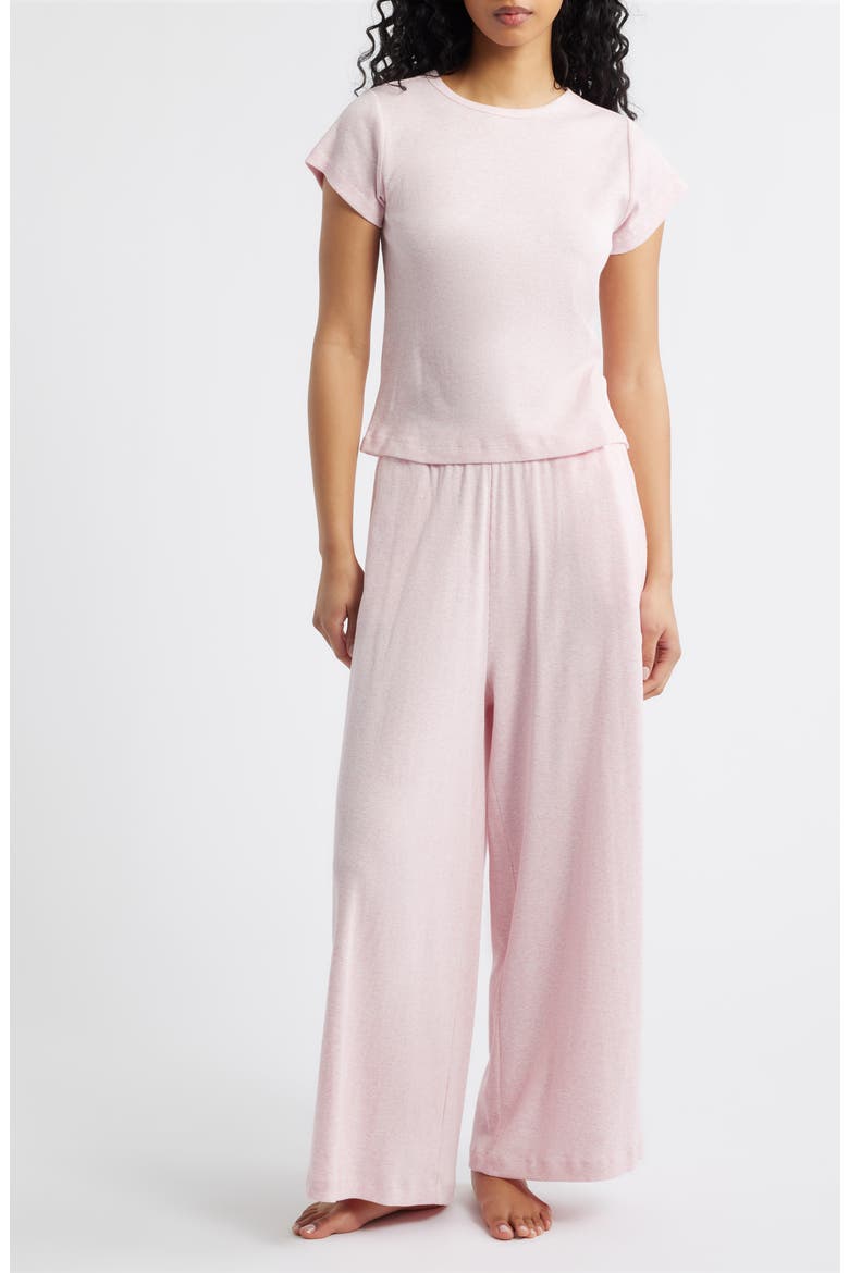Rib Cotton Pajamas, Main, color, FAIRY TALE PINK
