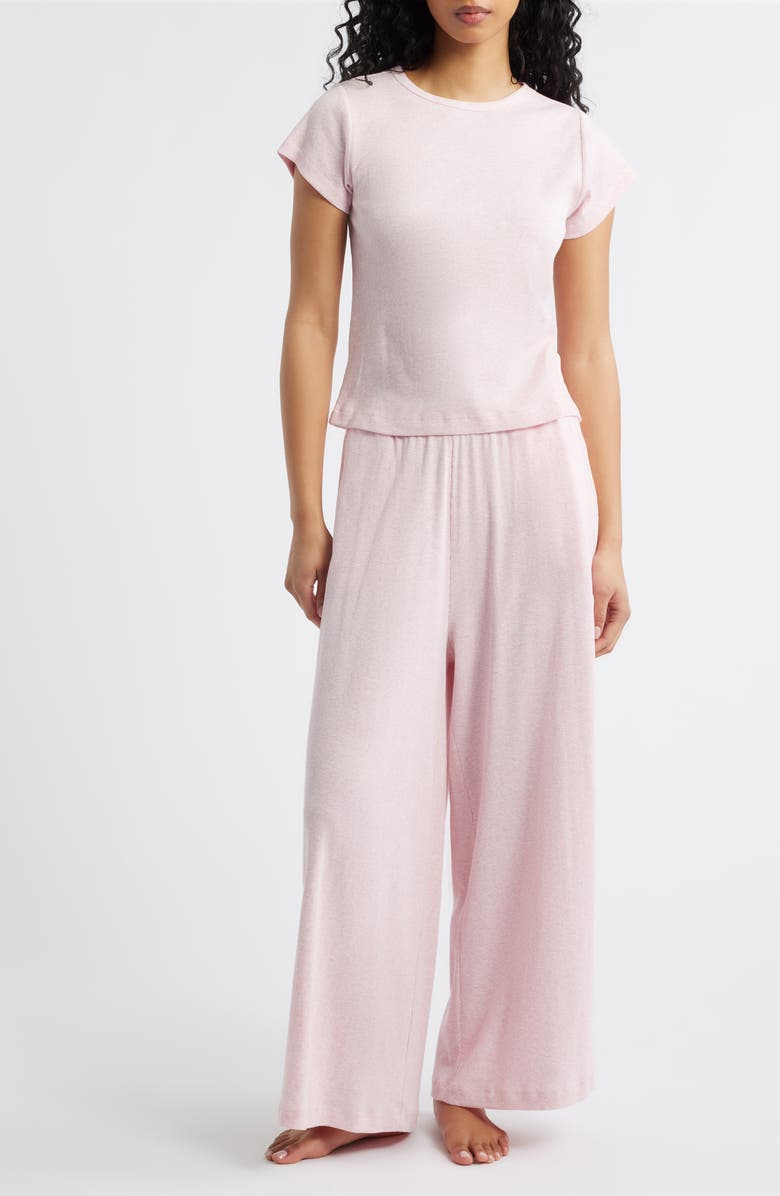 Papinelle Rib Cotton Pajamas, Main, color, Fairy Tale Pink