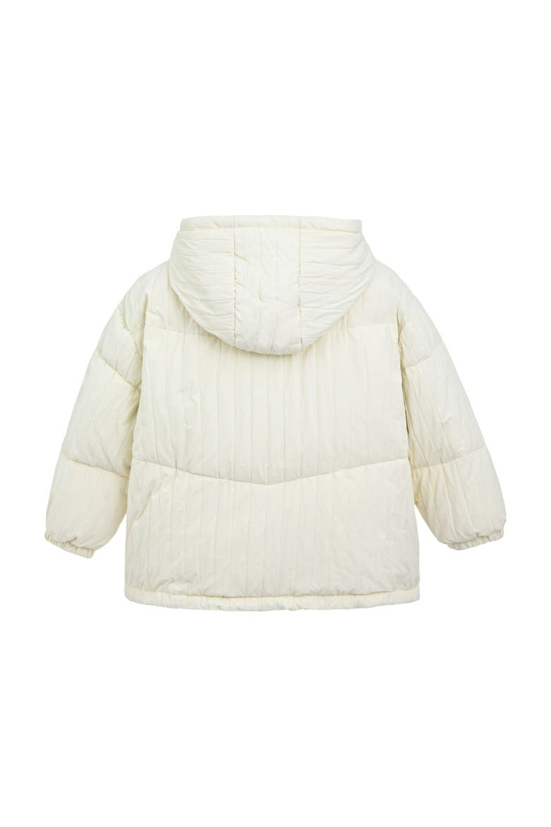 Bow Quilted Puffer Jacket, Alternate, color, Cream