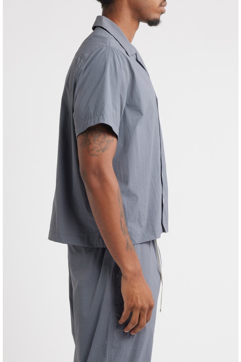 Kore Stretch Nylon Camp Shirt, Alternate, color, NAVY