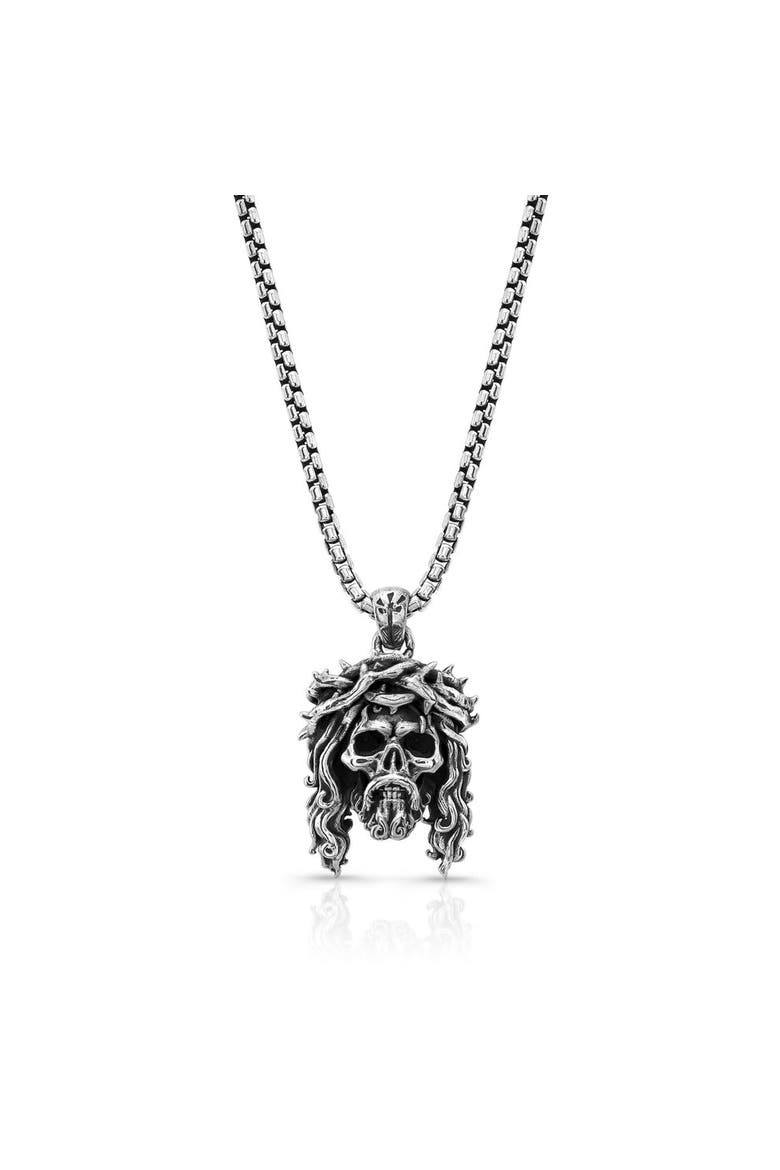 Jesus Skull Pendant Sterling Silver, Main, color, Silver