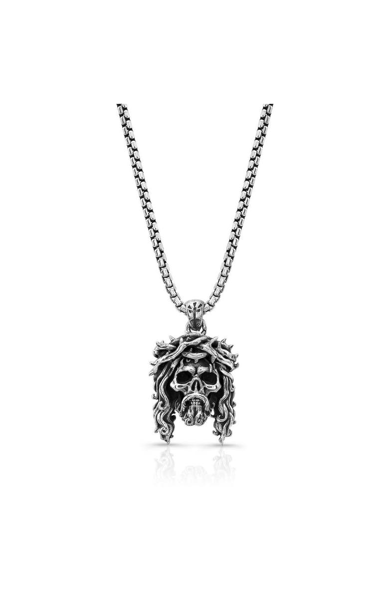 Room101 Jesus Skull Pendant Sterling Silver, Main, color, Silver