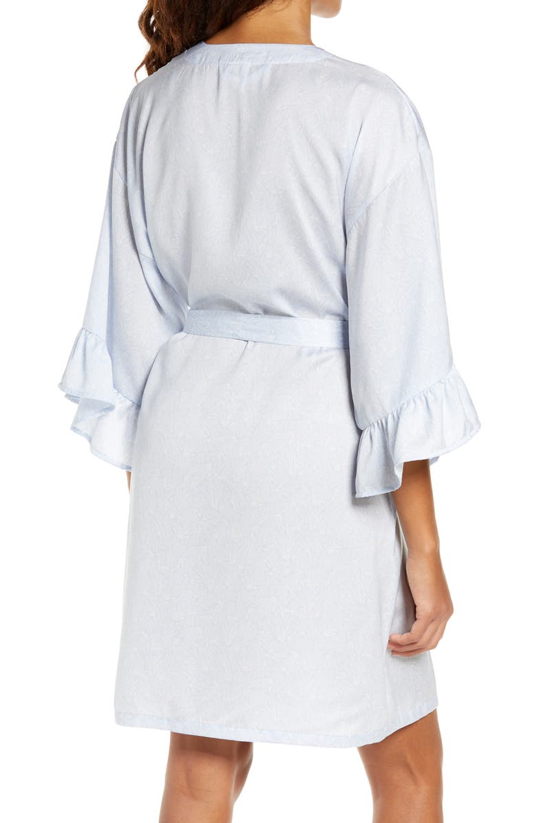 Nordstrom Ruffle Trim Satin Robe, Alternate, color, 