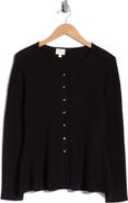 CYRUS Scoop Neck Peplum Cardigan