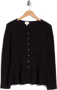 CYRUS Scoop Neck Peplum Cardigan