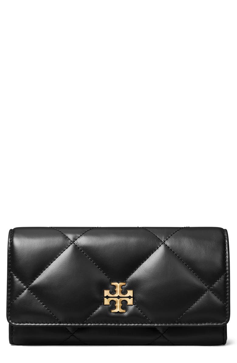 Tory Burch Kira Diamond Quilted Leather Flap Wallet, Main, color, 