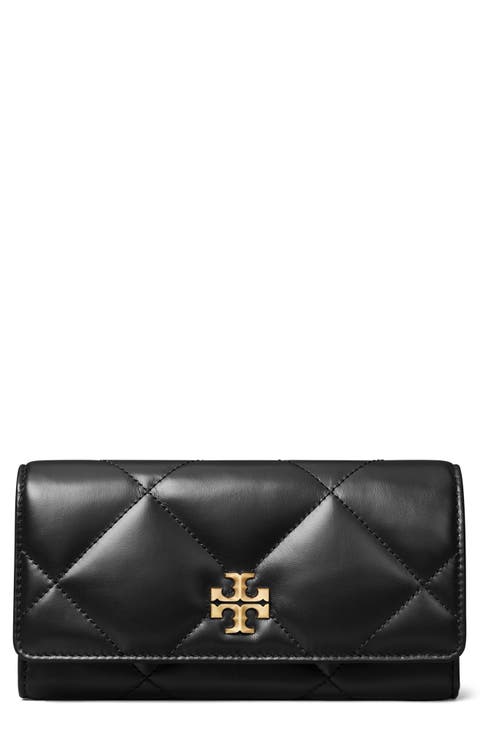 Kira Diamond Quilted Leather Flap Wallet