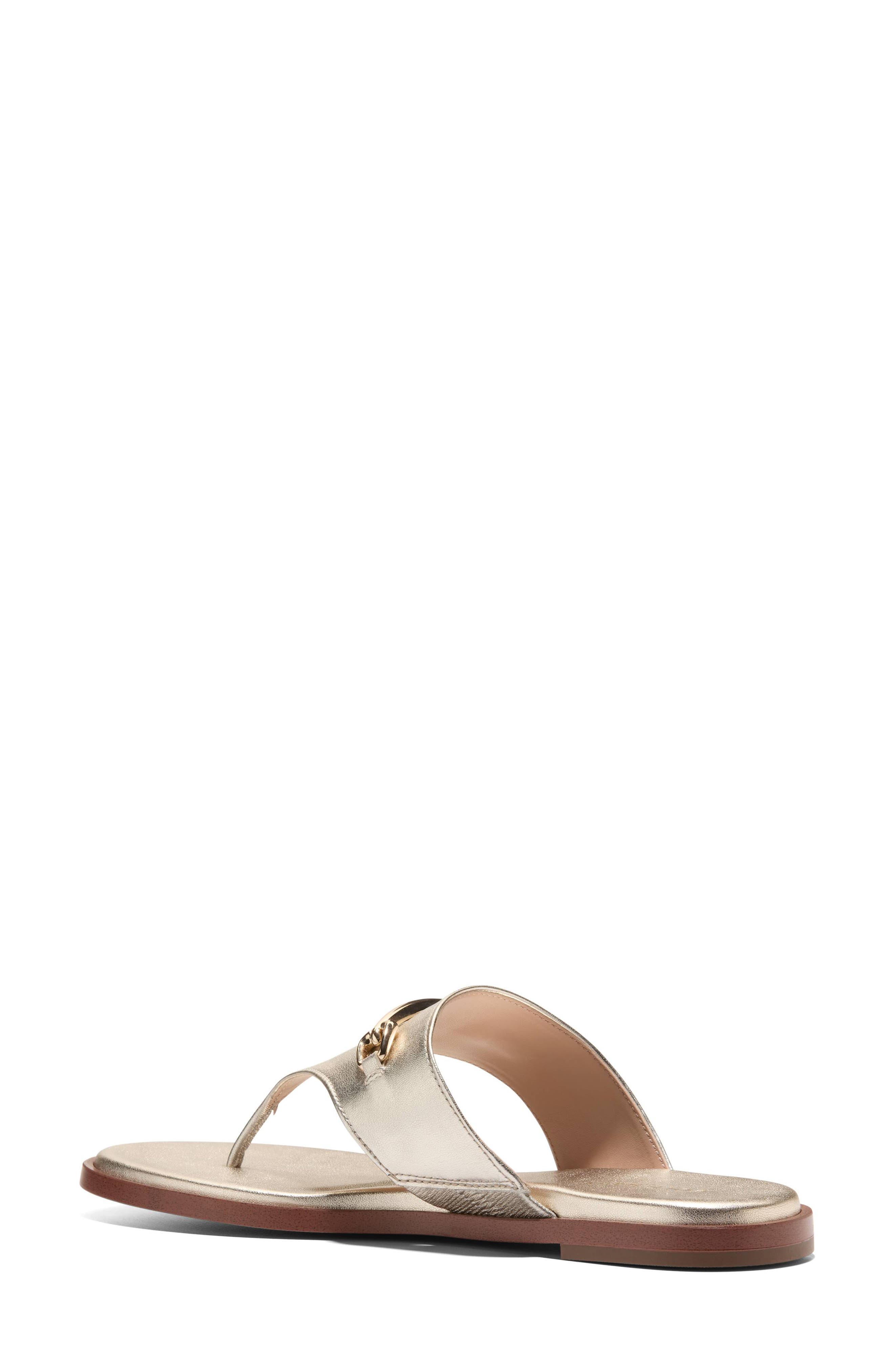 Flynn Thong Sandal, Alternate, color, SOFT GOLD METALLIC LEATHER