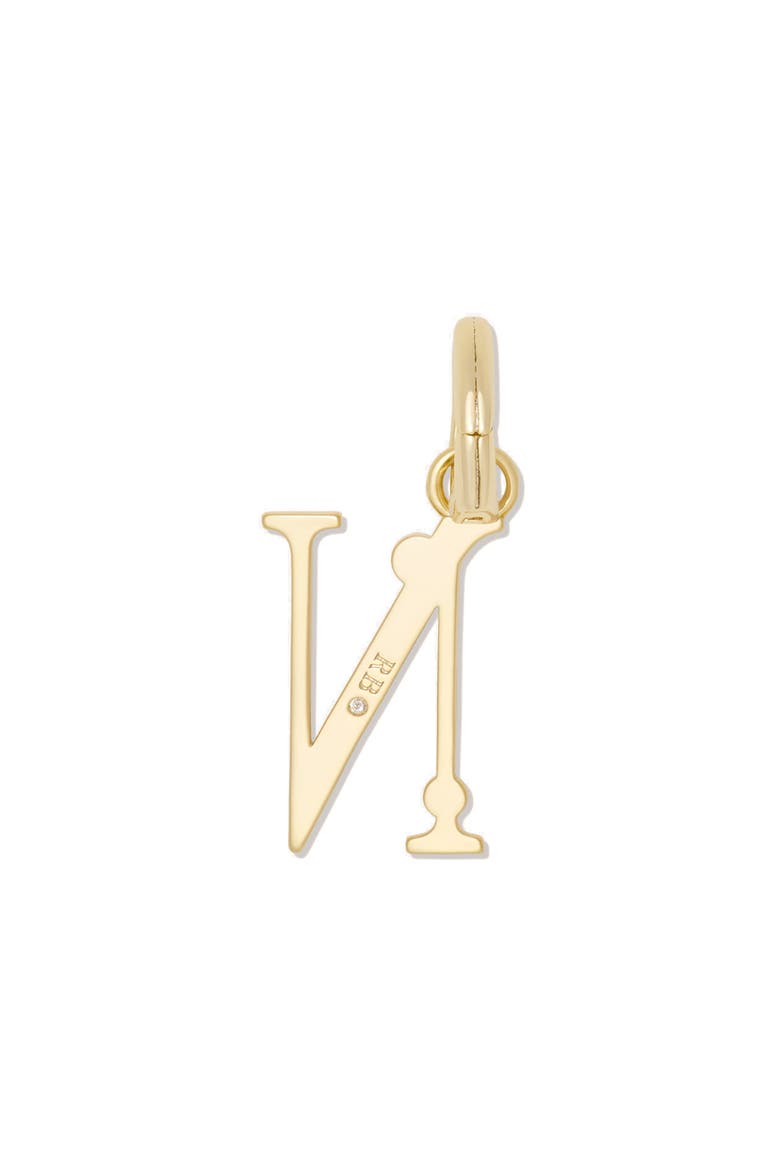 Initial N Charm, Alternate, color, CLEAR/ GOLD