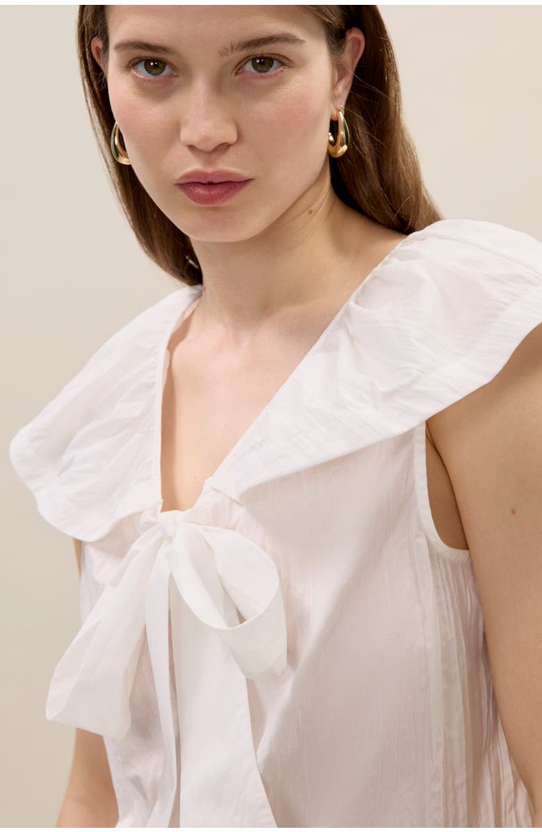 Rebecca Taylor Marietta Crinkle Top, Alternate, color, Milk