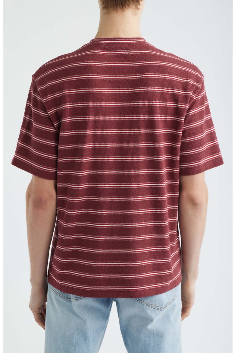 Boxy Jacquard Stripe T-Shirt, Alternate, color, STRIPE DUSTY MERLOT