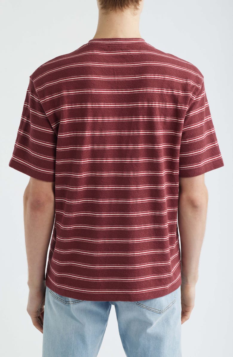 Madewell Boxy Jacquard Stripe T-Shirt, Alternate, color, Stripe Dusty Merlot