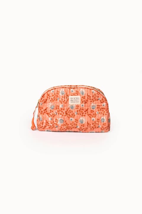 Block Print Quilted Travel Pouch