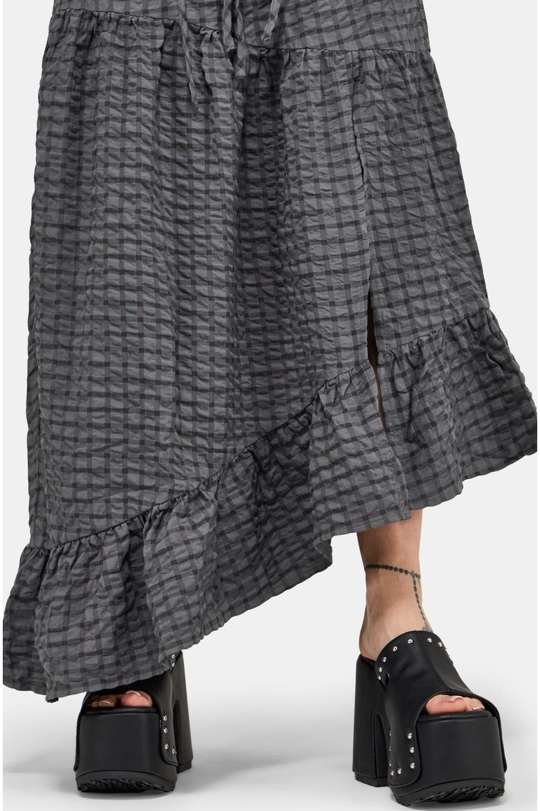 Nimira Check Asymmetrical Maxi Skirt, Alternate, color, Grey
