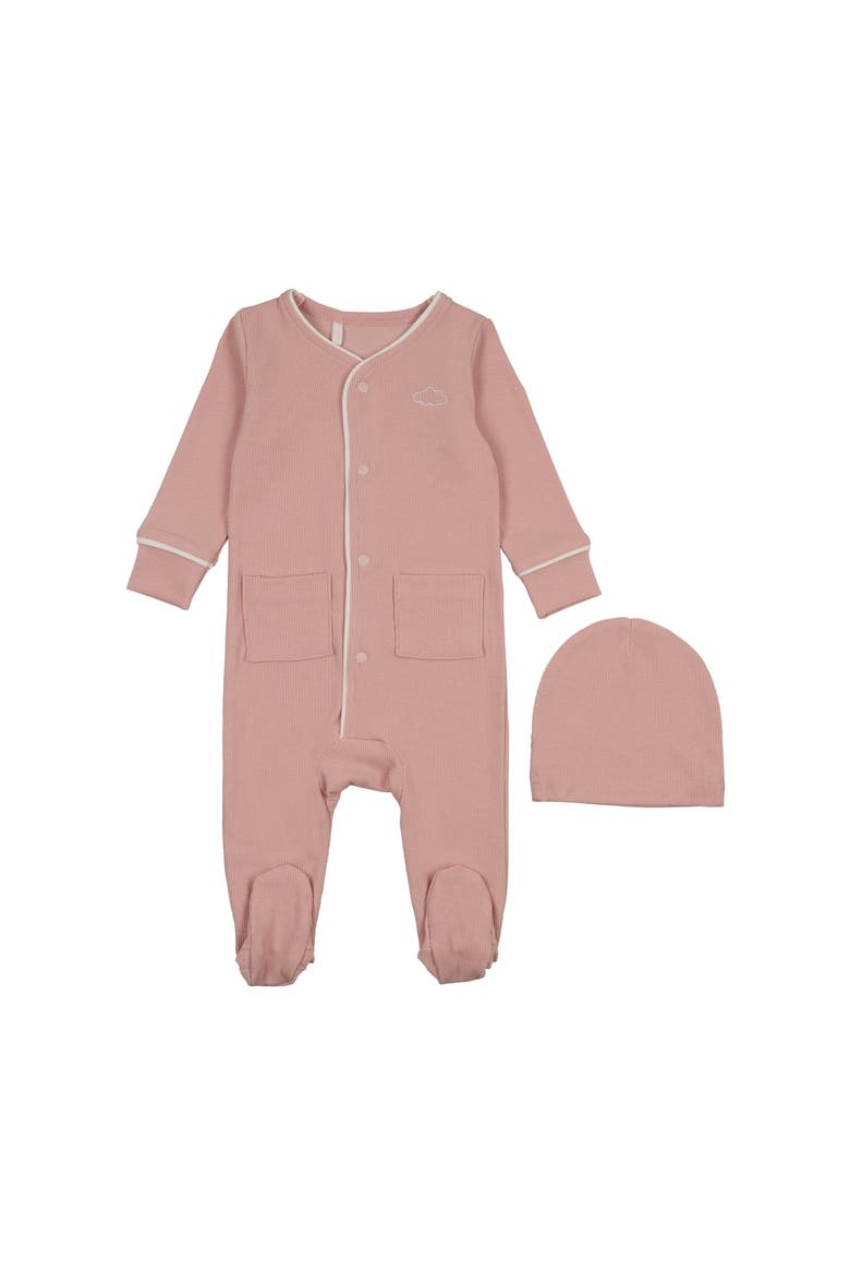 Ribbed Grandpa Footie for Baby Girl, Main, color, Pink