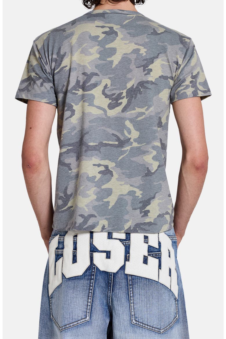 Skull Text Camo Print Graphic Ringer T-Shirt, Alternate, color, CAMO
