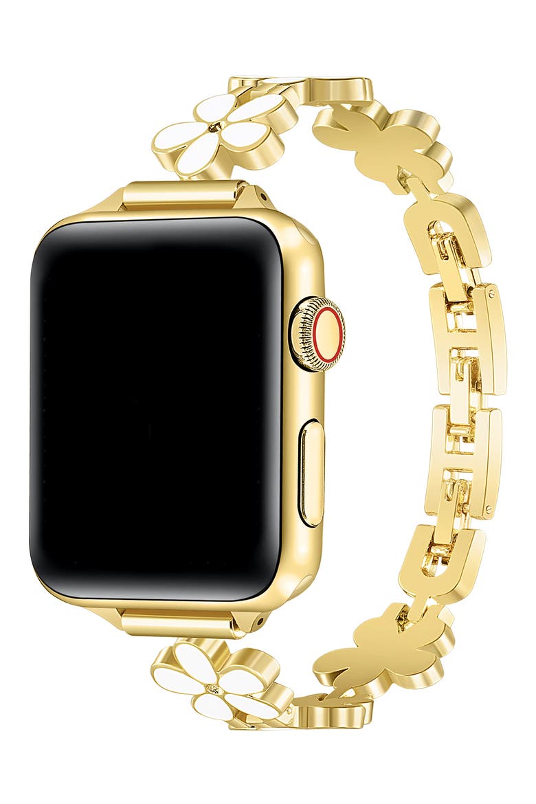 Daisy Apple Watch® Watchband, Alternate, color, WHITE / GOLD