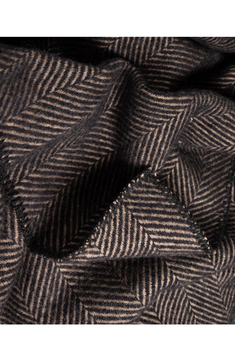 Prince of Scots Highland Tweeds Big Throw, Alternate, color, Black Herringbone