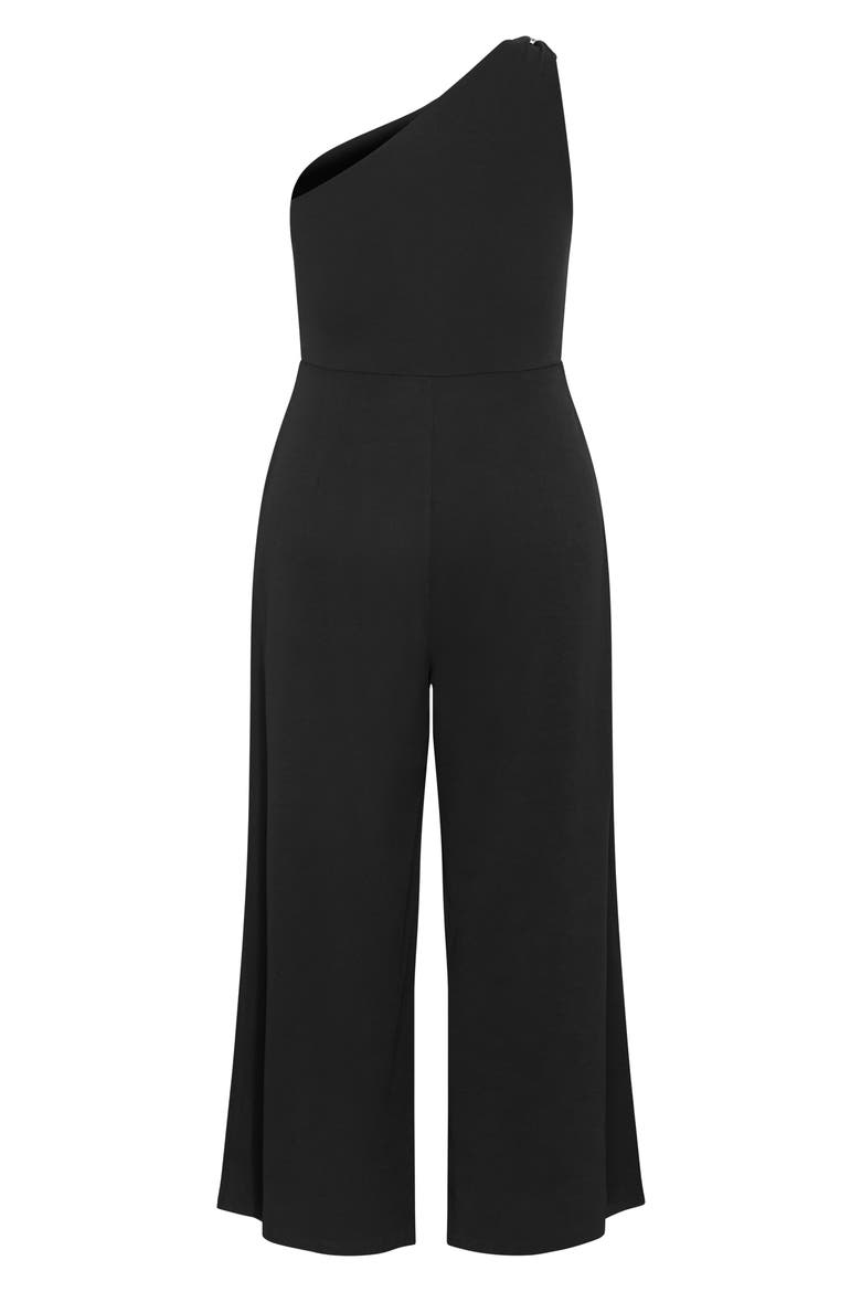 Amber Asymmetric One-Shoulder Jumpsuit, Alternate, color, BLACK