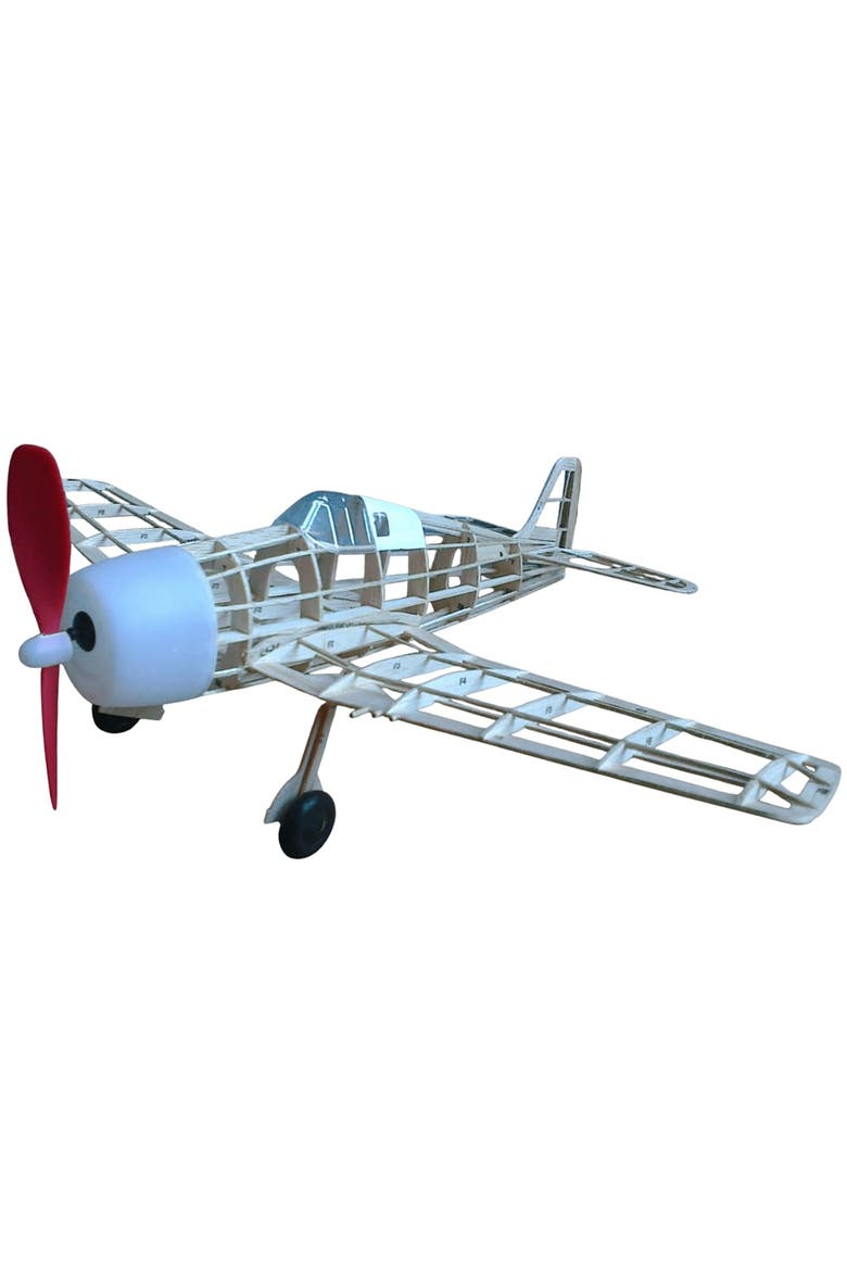 Flying Model Kit, F6F Hellcat, Classic Balsa Wood, Diy Building, Alternate, color, Multicolored