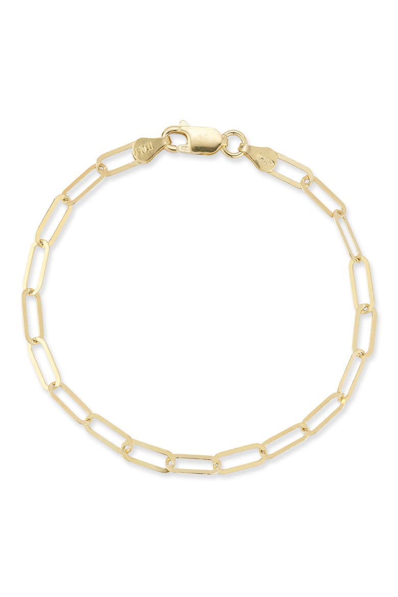 Paperclip Chain Anklet, Main, color, GOLD - 7 INCH