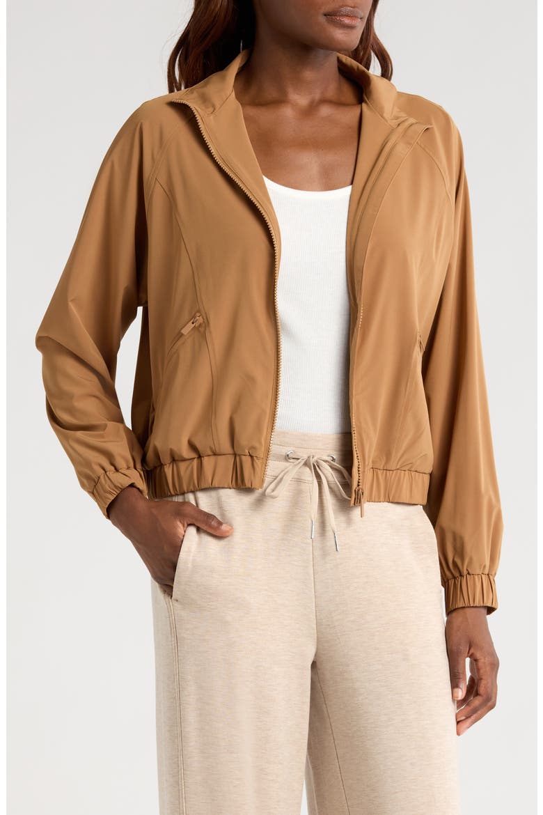 Travel Day Zip Jacket, Main, color, CHESTNUT