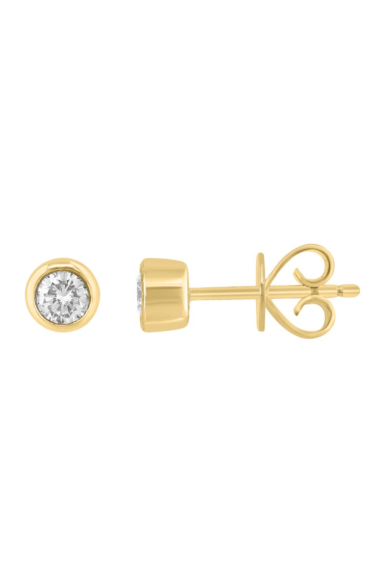 EFFY 14K Gold Plated Sterling Silver Diamond Stud Earrings, Alternate, color, Gold