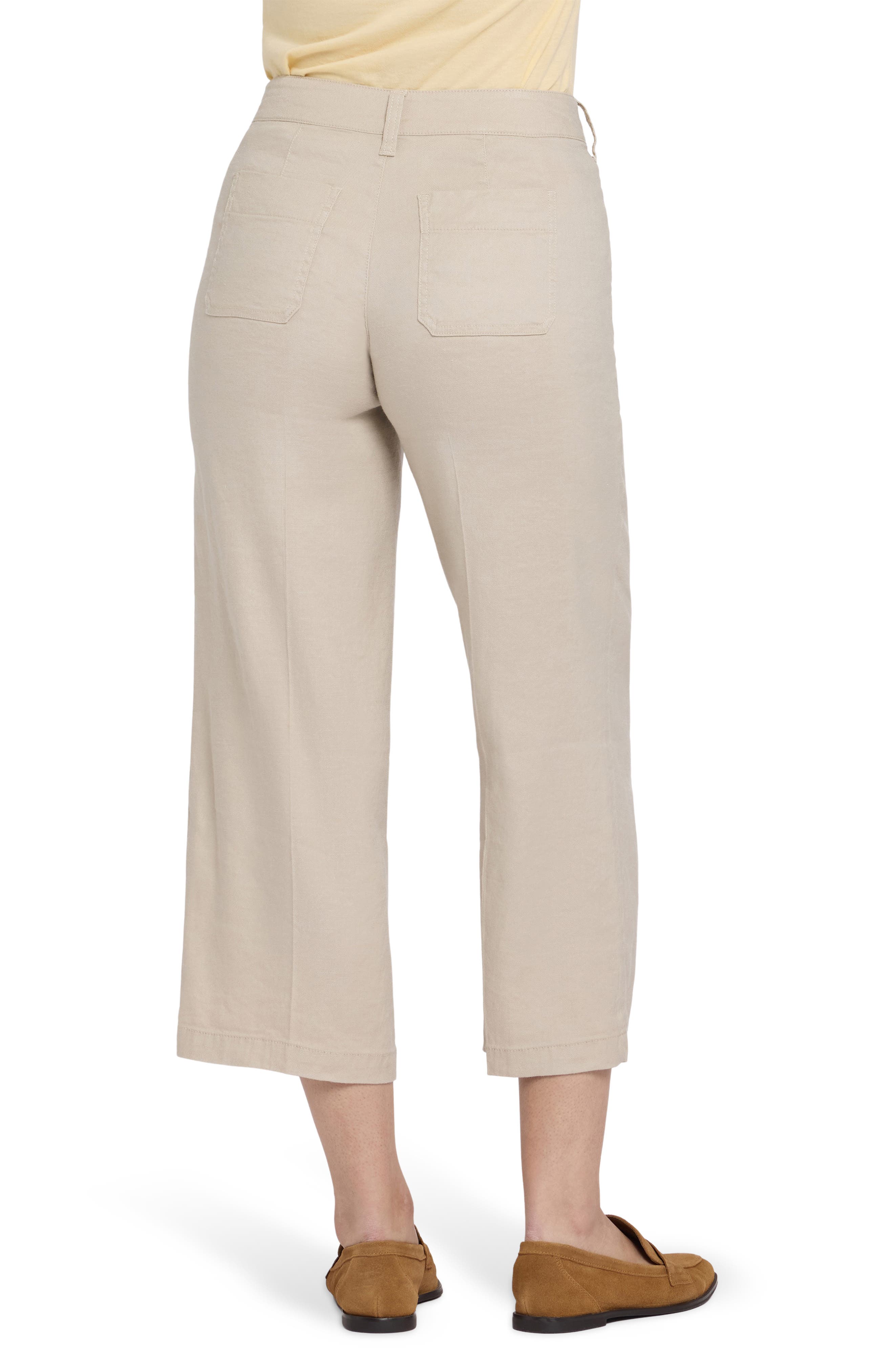 Wide Leg Crop Linen Blend Pants - image 4