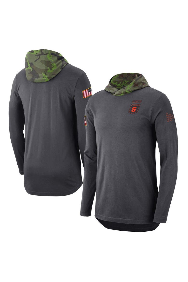 Men's Nike Anthracite Syracuse Orange Military Long Sleeve Hoodie T-Shirt, Main, color, Anthracite