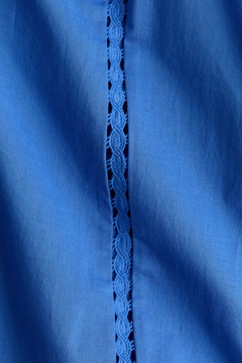 Lace-inset Cotton Dress, Alternate, color, Blue