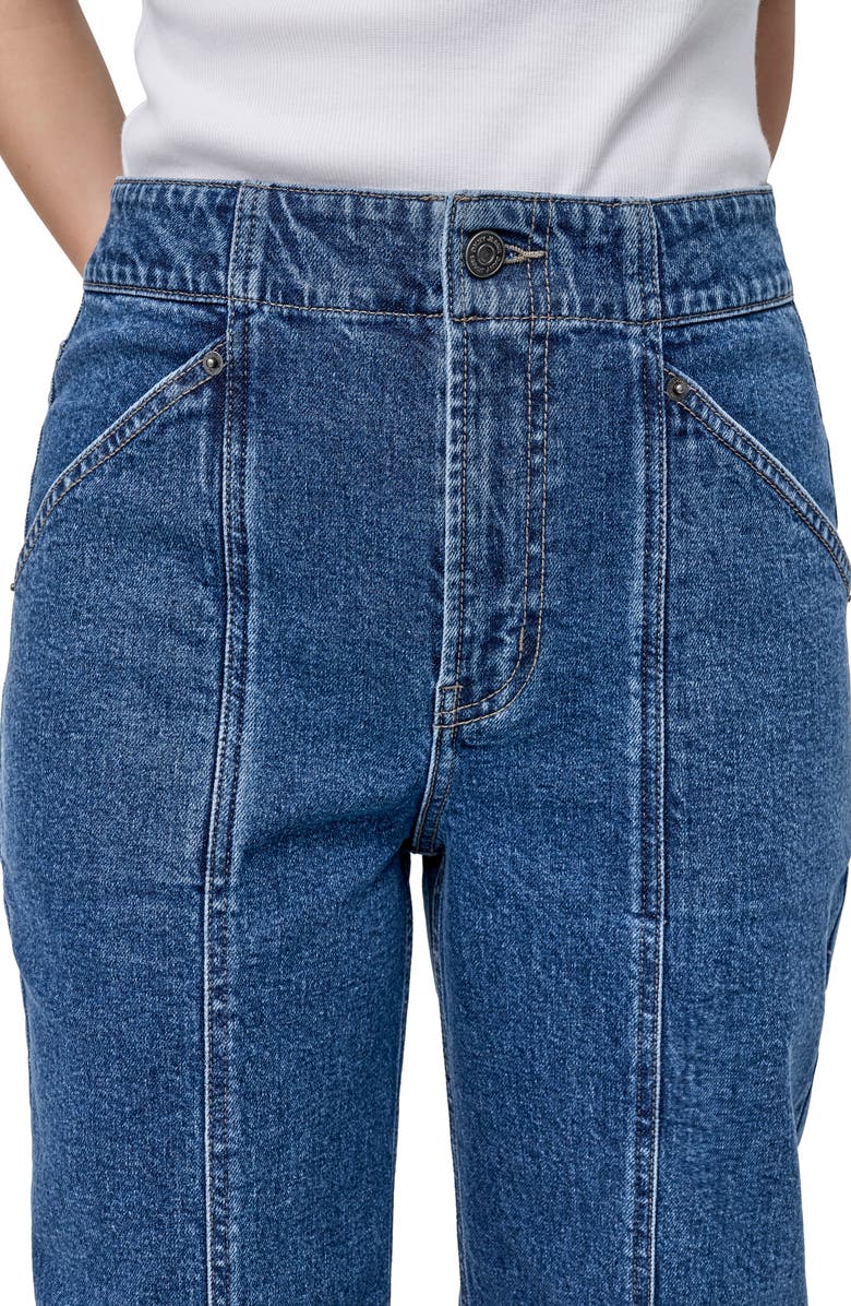 DKNY Jeans High Waist Wide Leg Carpenter Jeans, Alternate, color, Moore