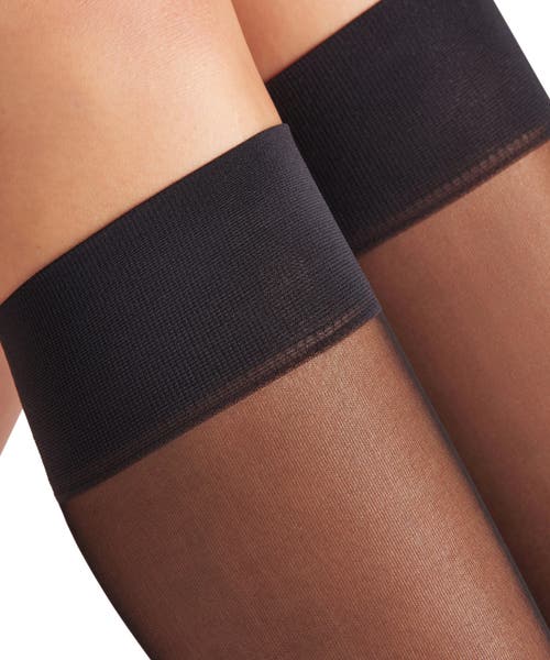 Falke Matt Deluxe 20 Denier Sheer Knee High Socks In Black