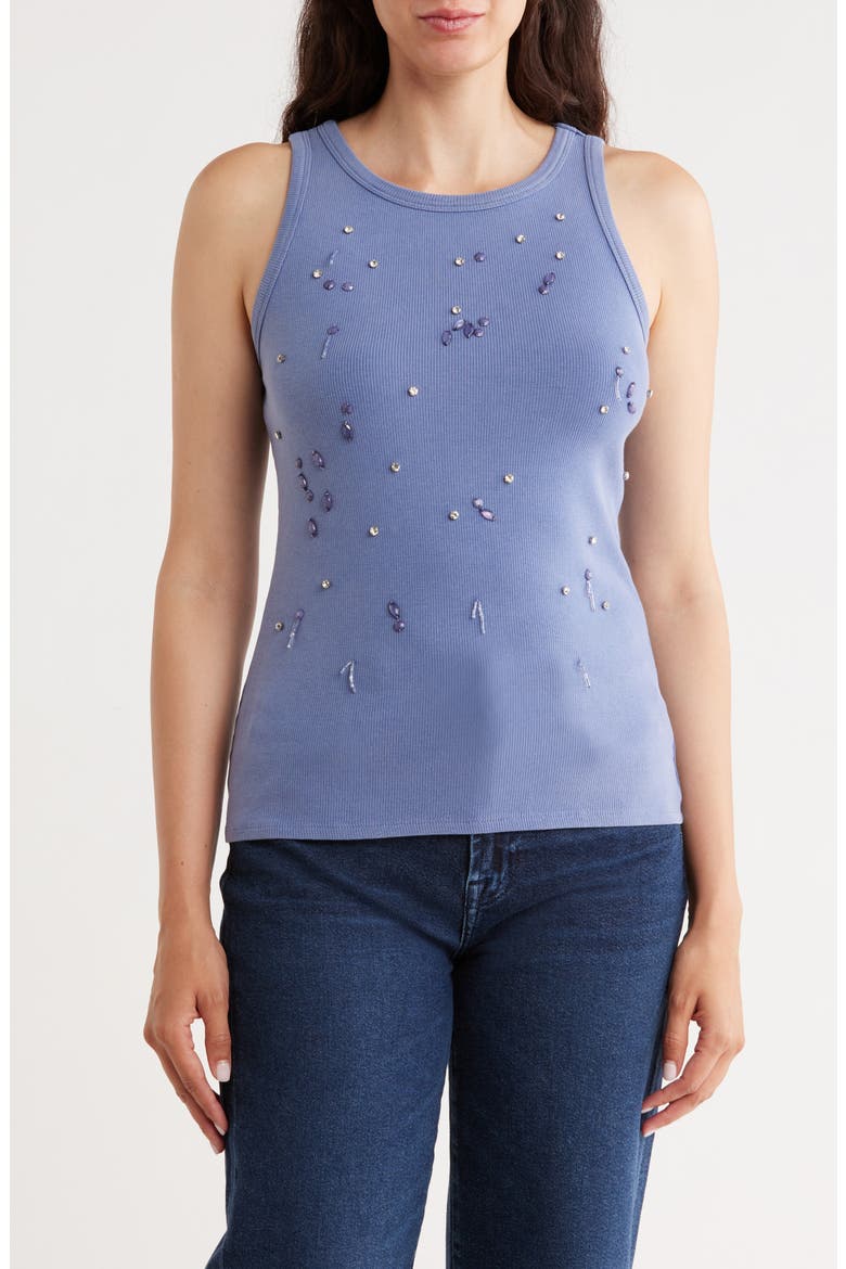 Crystal Embellished Sleeveless Top, Main, color, MARLIN