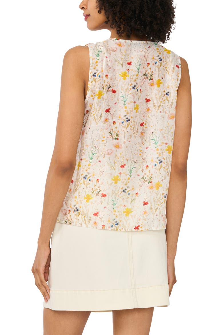 Ruffled V-Neck Sleeveless Top, Alternate, color, ULTRA WHITE