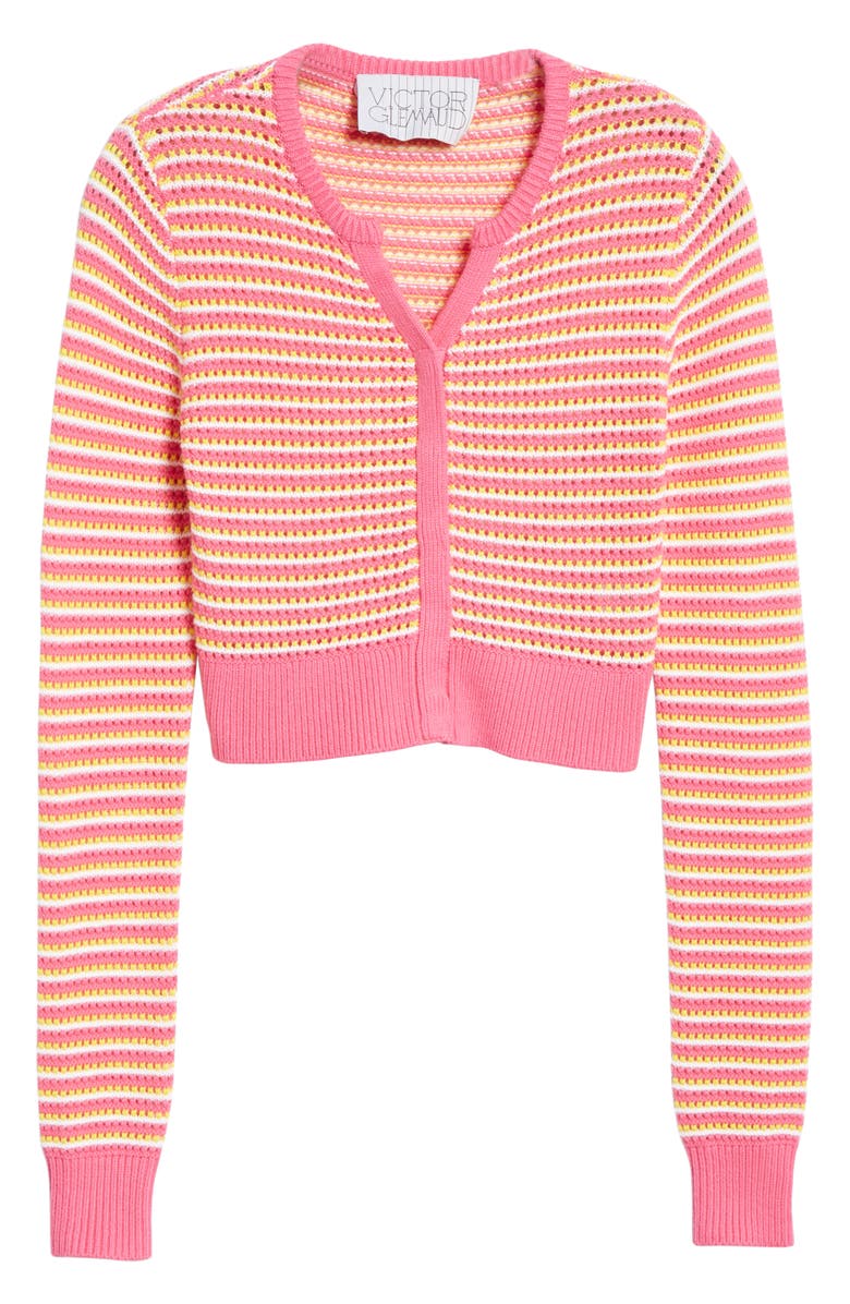 Victor Glemaud Stripe Cotton & Cashmere Button Cardigan, Alternate, color, 