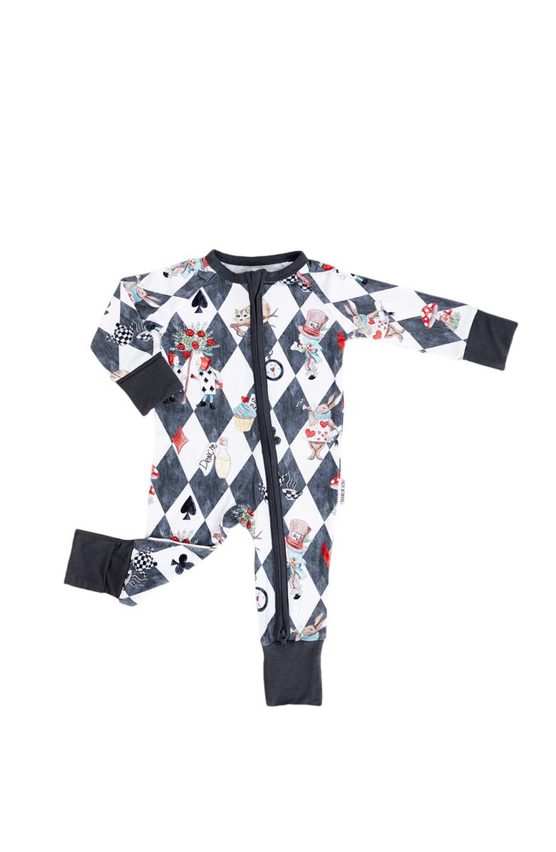 Charlie Lou Baby<sup>®</sup> Alice in Wonderland Double Zipper Convertible Romper, Main, color, 