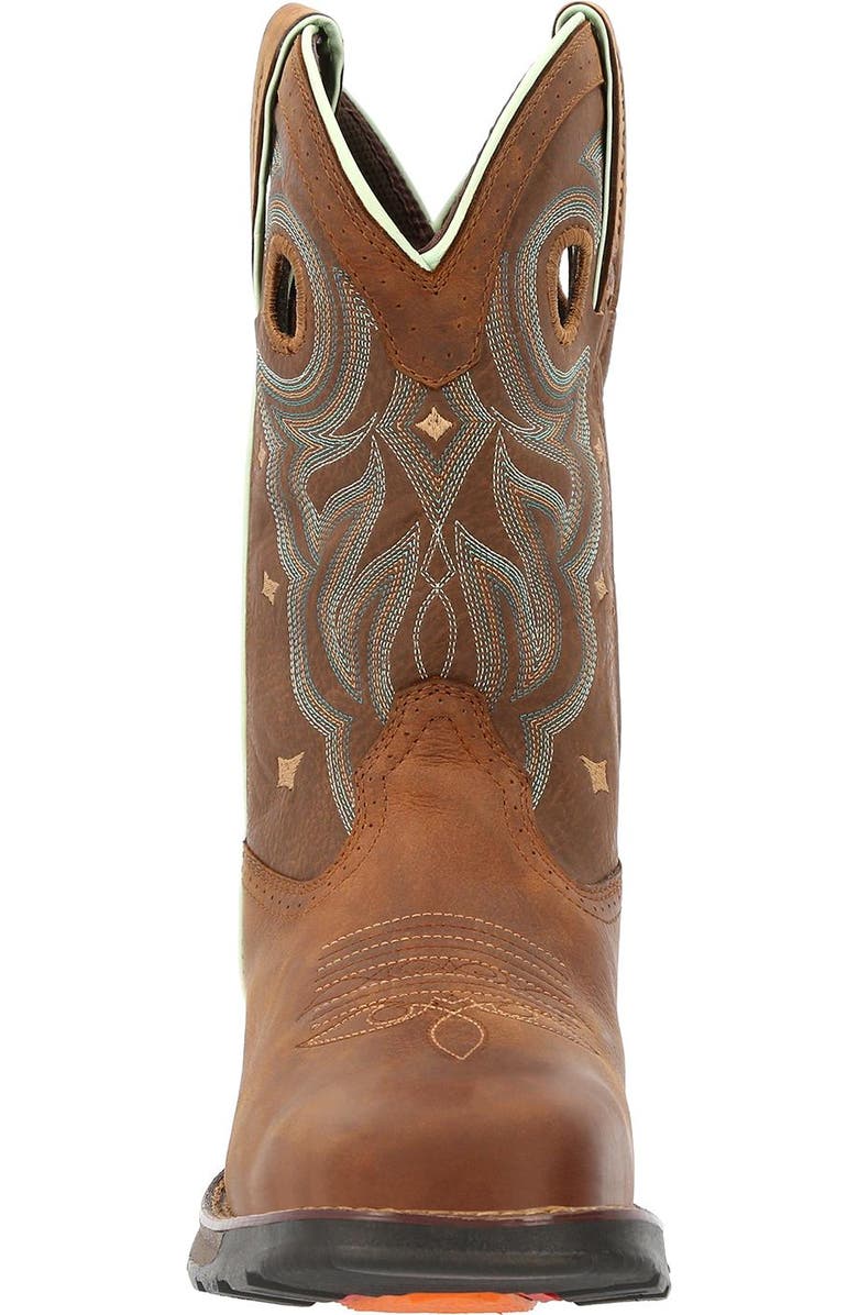 DURANGO Maverick Women
s Steel Toe Waterproof Western Work Boot, Alternate, color, Rugged Tan