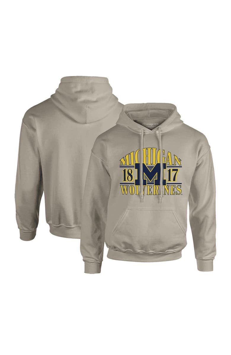 IMAGE ONE Men's  Tan Michigan Wolverines Upper Arch Letters Pullover Hoodie, Alternate, color, Tan