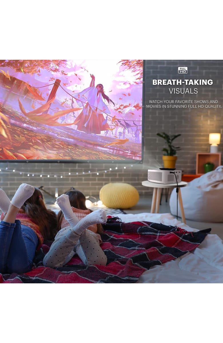 Kodak FLIK X10 Multimedia Home Projector Kit, 1080p Portable Projector w/100" Screen, Remote & More!, Alternate, color, 