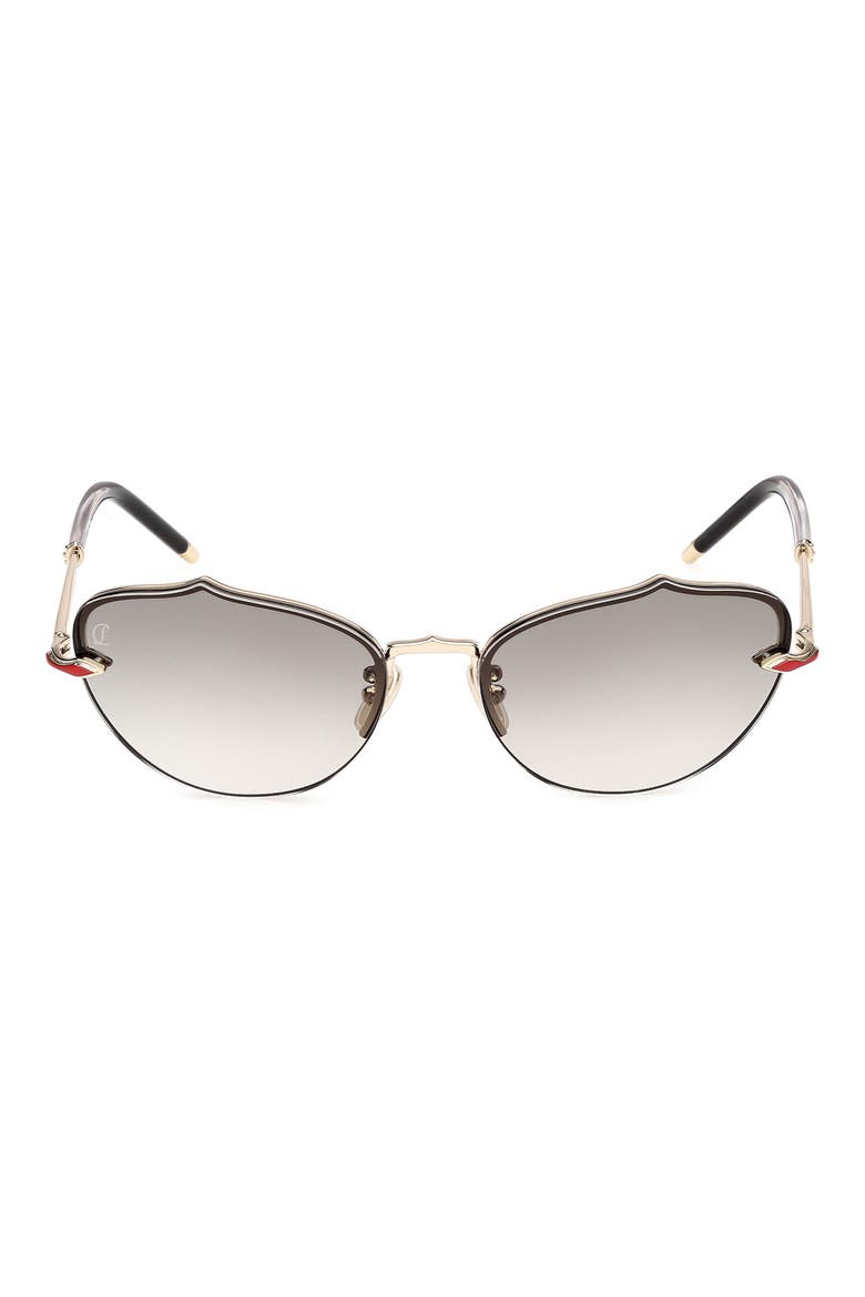 59mm Gradient Geometric Sunglasses, Main, color, GOLD / GRADIENT CRYSTAL SMOKE