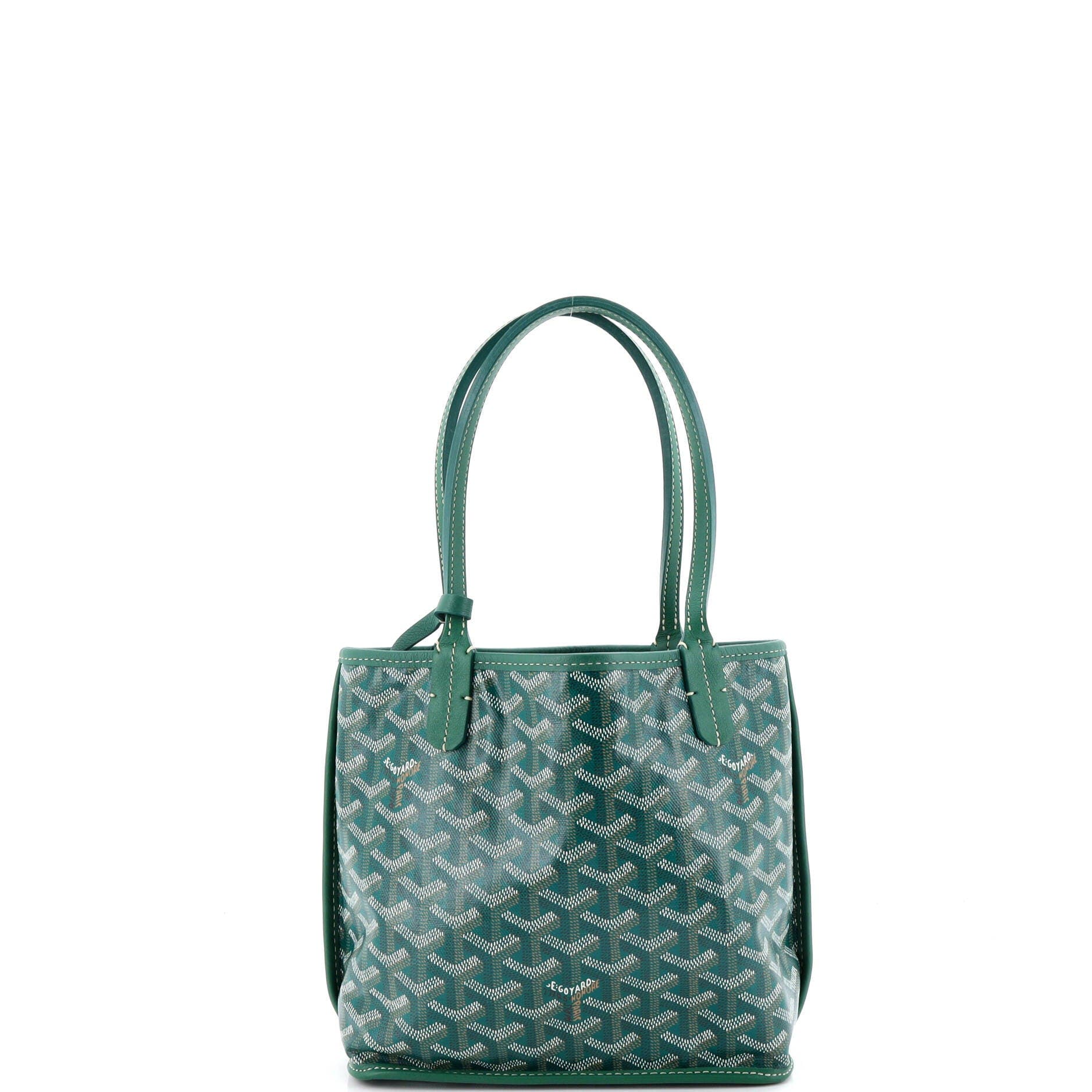 Pre-Owned Goyard Anjou Reversible Tote Coated Canvas Mini, Alternate, color, Green