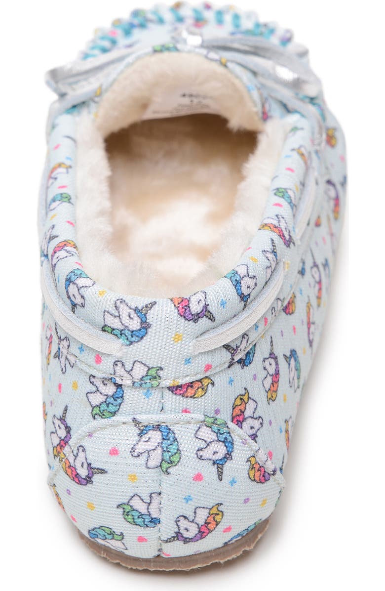 Minnetonka Unicorn Faux Fur Lined Driving Shoe, Alternate, color,