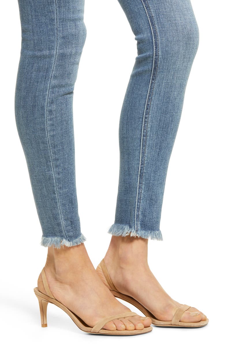 HIDDEN JEANS High Waist Fray Hem Stretch Ankle Skinny Jeans, Alternate, color, 