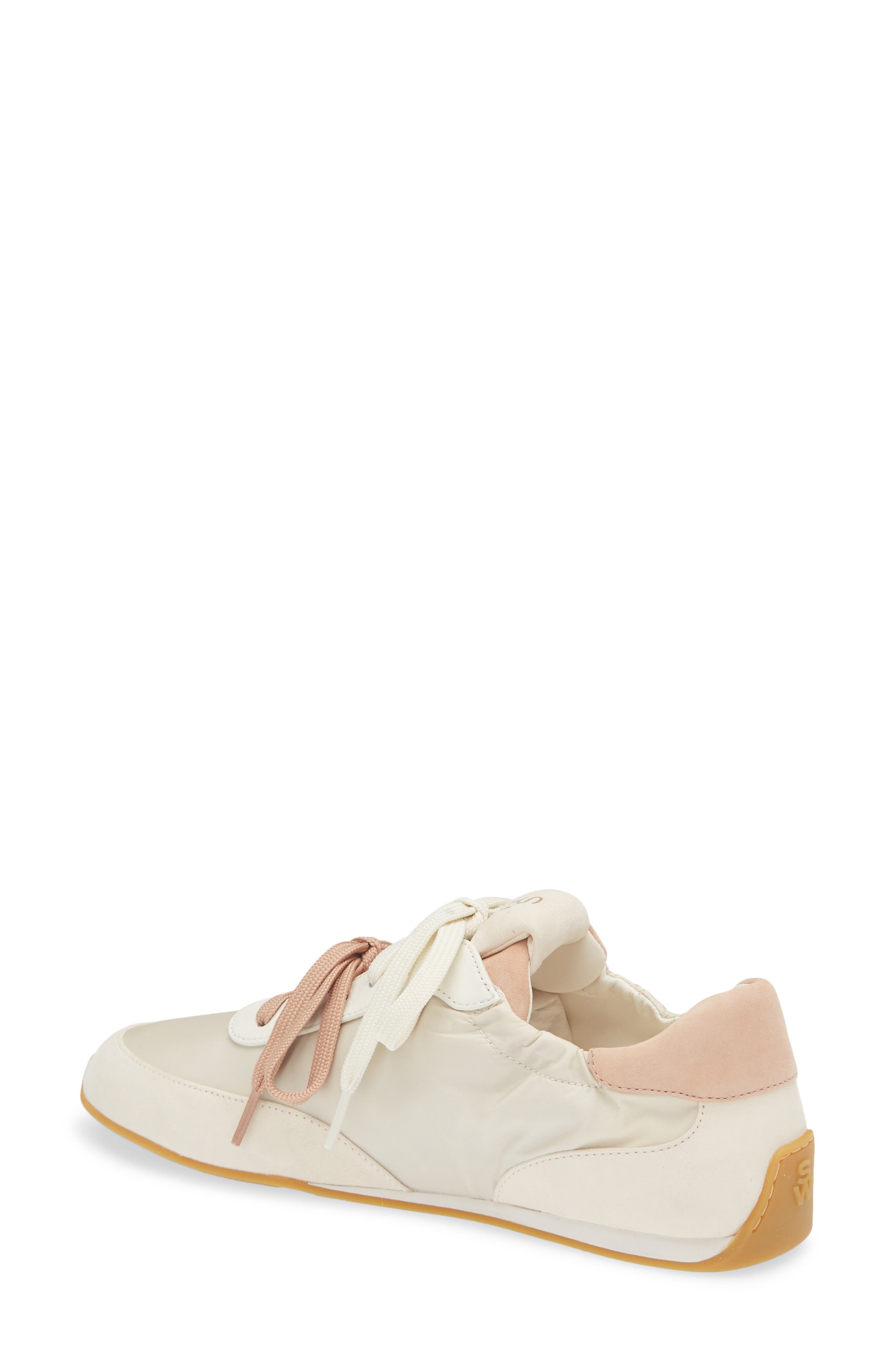 Stuart Weitzman Bondruchesnk Sneaker, Alternate, color, Linen/ Cream/ Blushful