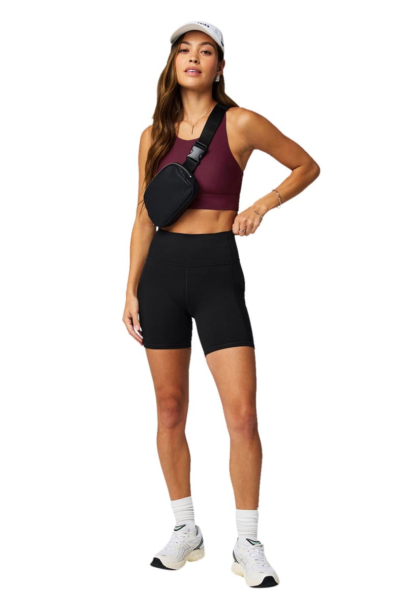 Fabletics On-The-Go PowerHold<sup>®</sup> High-Waisted 6'' Short, Alternate, color, Black